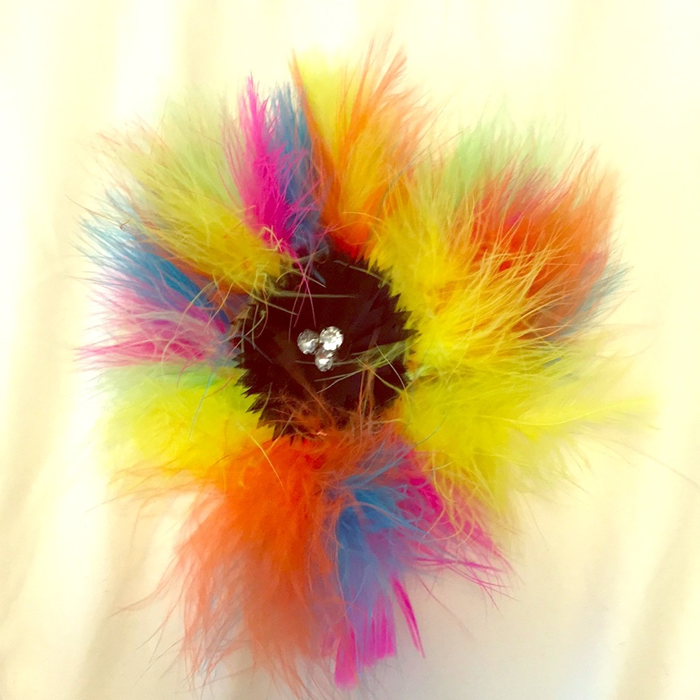Rainbow fuzzy bow